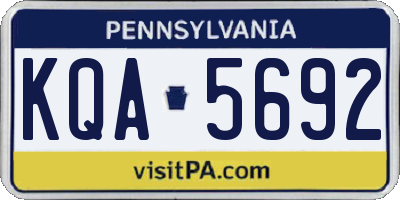 PA license plate KQA5692