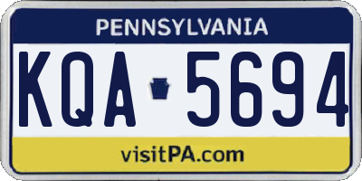 PA license plate KQA5694