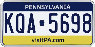 PA license plate KQA5698