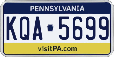 PA license plate KQA5699
