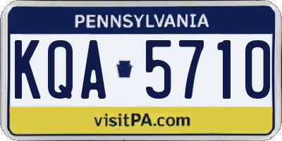 PA license plate KQA5710