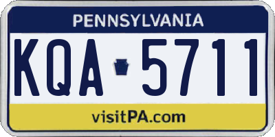 PA license plate KQA5711