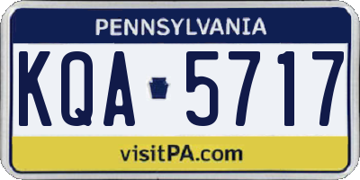 PA license plate KQA5717