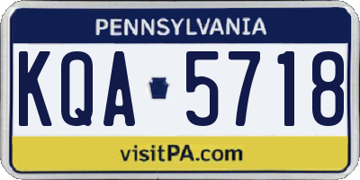 PA license plate KQA5718