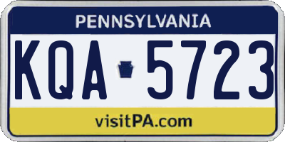 PA license plate KQA5723