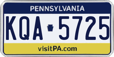 PA license plate KQA5725
