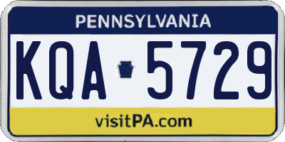 PA license plate KQA5729