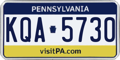 PA license plate KQA5730
