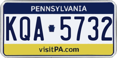 PA license plate KQA5732