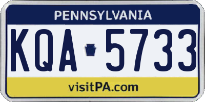 PA license plate KQA5733