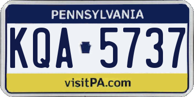 PA license plate KQA5737