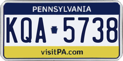 PA license plate KQA5738