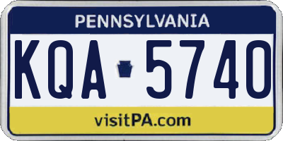 PA license plate KQA5740