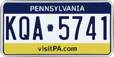 PA license plate KQA5741
