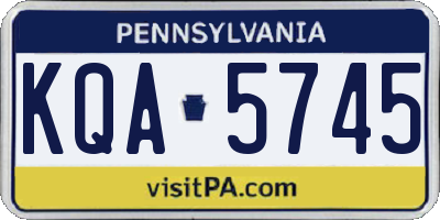 PA license plate KQA5745