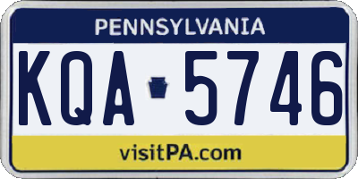 PA license plate KQA5746