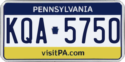 PA license plate KQA5750