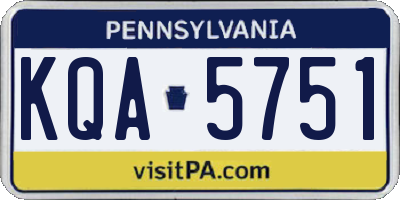 PA license plate KQA5751