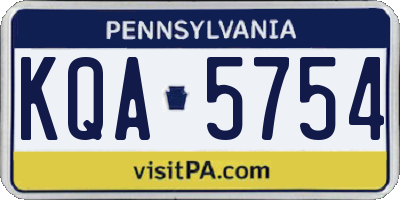 PA license plate KQA5754