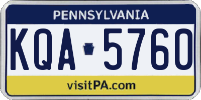 PA license plate KQA5760