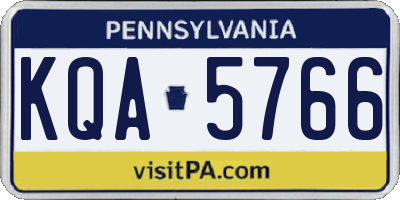 PA license plate KQA5766