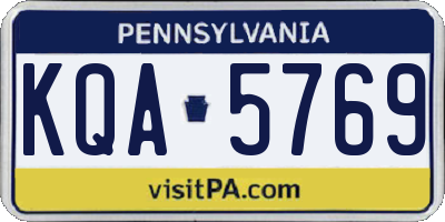 PA license plate KQA5769