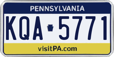 PA license plate KQA5771