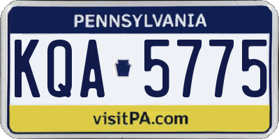 PA license plate KQA5775
