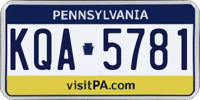 PA license plate KQA5781