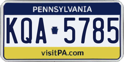 PA license plate KQA5785