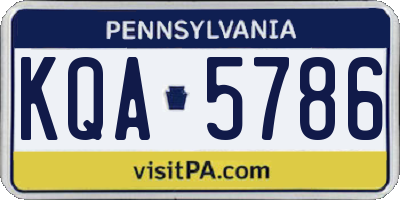 PA license plate KQA5786