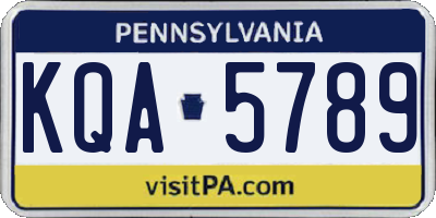 PA license plate KQA5789