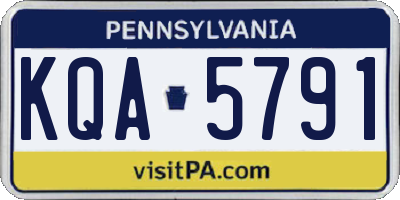 PA license plate KQA5791