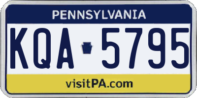 PA license plate KQA5795