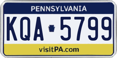 PA license plate KQA5799