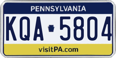 PA license plate KQA5804