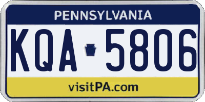 PA license plate KQA5806