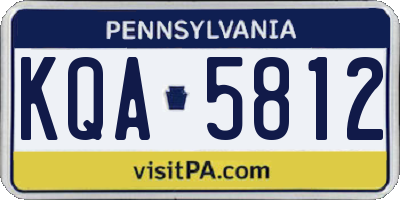 PA license plate KQA5812