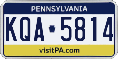 PA license plate KQA5814