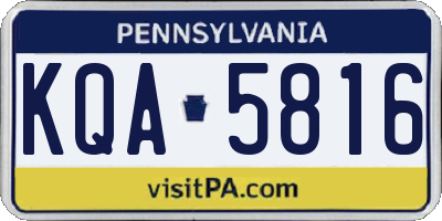 PA license plate KQA5816