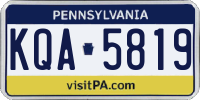 PA license plate KQA5819