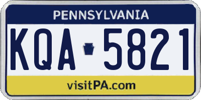 PA license plate KQA5821