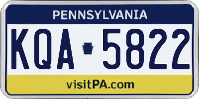 PA license plate KQA5822