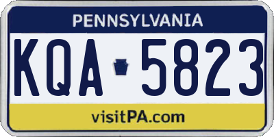 PA license plate KQA5823