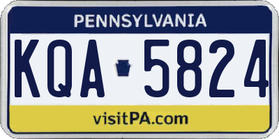 PA license plate KQA5824
