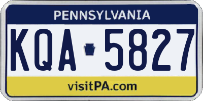 PA license plate KQA5827
