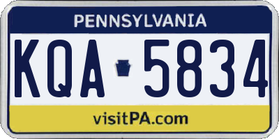 PA license plate KQA5834