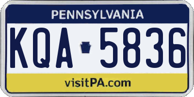 PA license plate KQA5836