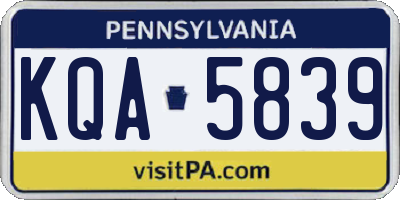 PA license plate KQA5839