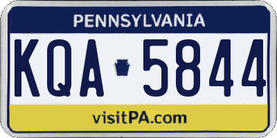 PA license plate KQA5844